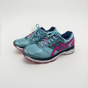 ASICS Women Running Shoes 8 GT-2000 4 Blue Pink  Athletic Shoes Turquoise EUC